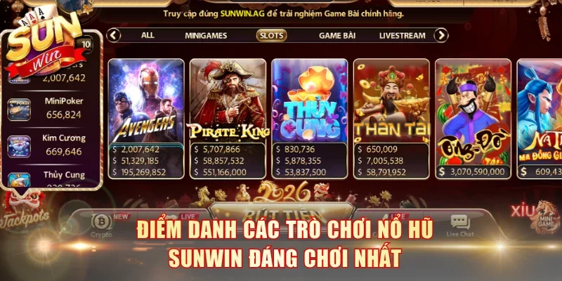 Điểm danh các trò chơi nổ hũ SunWin đáng chơi nhất