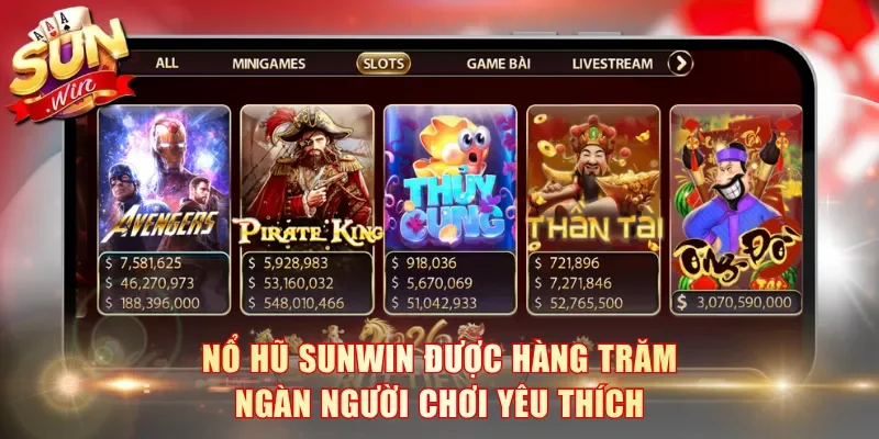 Nổ hũ SunWin được hàng trăm ngàn người chơi yêu thích